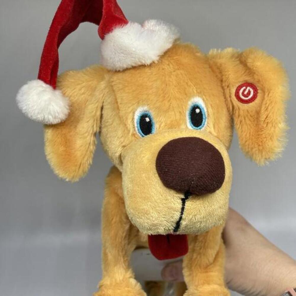 GEMMY Animated Christmas‎ Plush Dog in Santa Hat